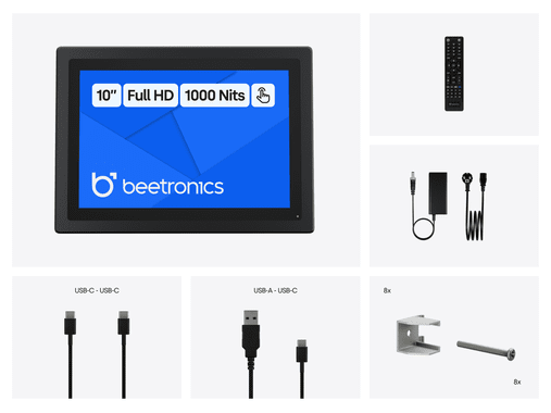 Touchscreen 10 Pollici Metallo (Alta Luminosità)