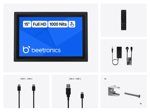 Touchscreen 15 Pollici Metallo (Alta Luminosità)