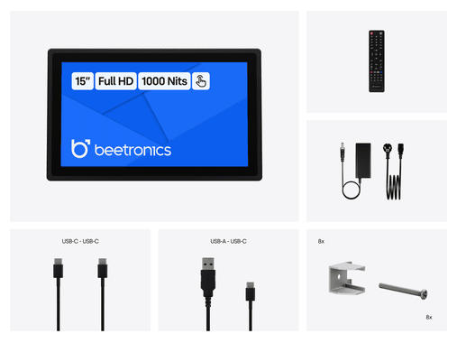 Touchscreen 15 Pollici Metallo (Alta Luminosità)