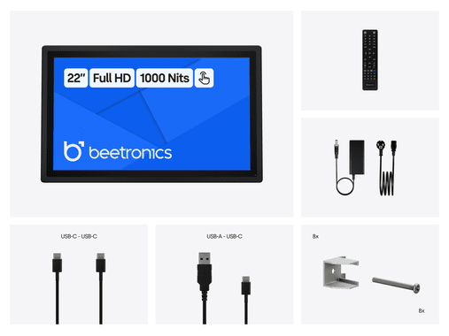 Touchscreen 22 Pollici Metallo (Alta Luminosità)
