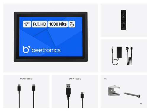 Touchscreen 17 Pollici Metallo (Alta Luminosità)